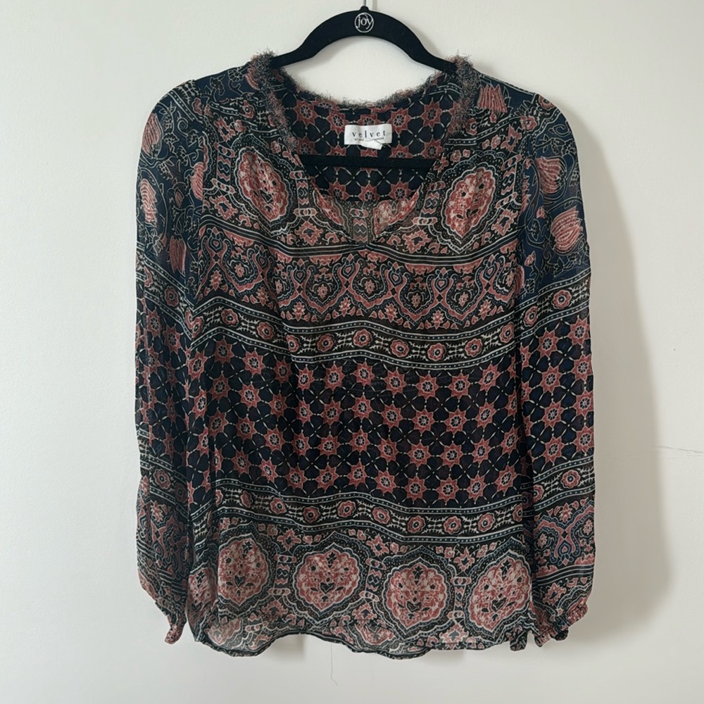 Velvet Floral Blouse